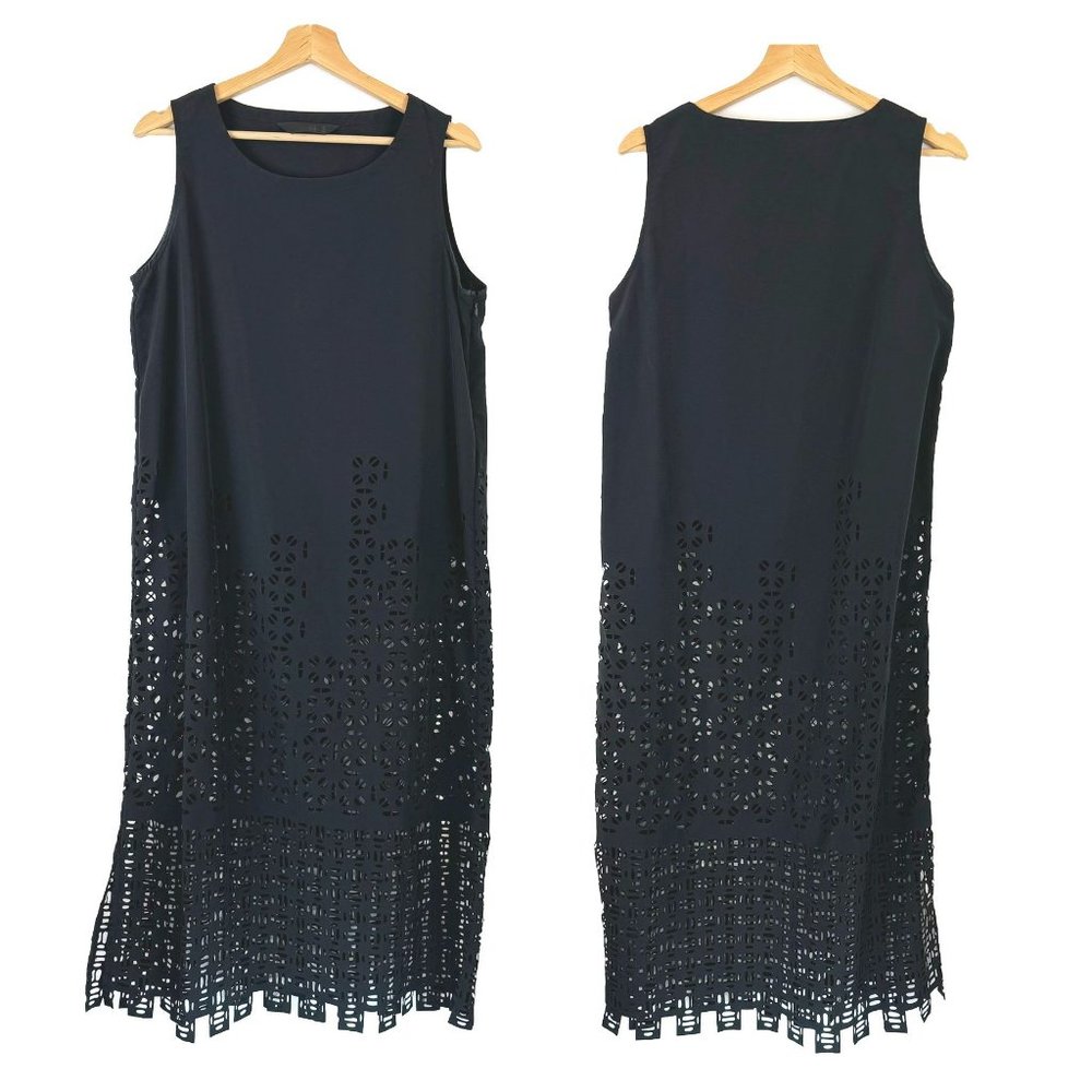 Moyuru Black Laser Cut Sleeveless Tunic Dress S/M